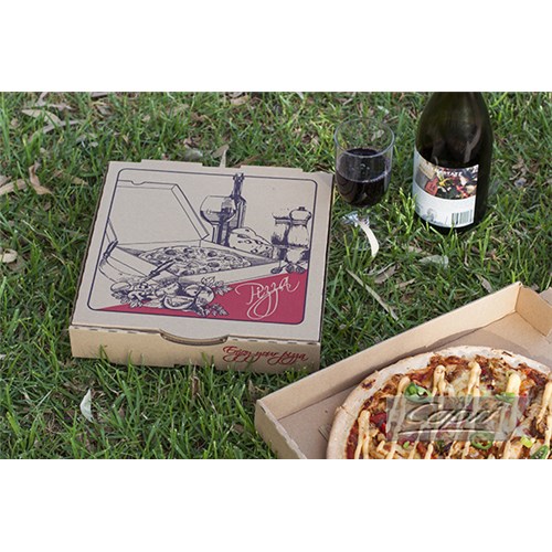 Gourmet Printed Pizza Box Brown 13